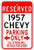 Uptell Metal Signs 1957 57 Chevy Parking Sign - 8 X 12 Inches