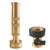 Hourleey Adjustable Twist Hose Nozzle and Hose Shut Off Valve, 4" Heavy-Duty Brass Hose Nozzle and Brass Garden Hose Shut Off Valve with 2 Garden Hose Rubber Washers