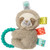 Taggies Sensory Stuffed Animal Soft Rattle with Teether Ring, Molasses Sloth