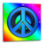 3dRose DPP_155150_1 Peace Sign Over Rainbow Background Love Wall Clock, 10 by 10-Inch