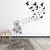 Poorminer Black Dandelions Wall Decals, Flying in The Wind Birds Removable Wall Stickers for Bedroom Living Room Office Nursery Home Decoration, DIY Vinyl Sticker Decor Wall Mural