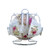 Porcelain Tea Cup and Saucer Coffee Cup Set with Saucer and Spoon by Wandeful, Set of 7 (2 Tea Cups, 2 Saucers, 2 Spoons, and 1 Bracket)