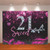 Crefelicid 7x5ft Black Pink Sweet 21 Birthday Backdrop Girls 21st Bday Background 21st Birthday Photo Booth Party Cake Table Photography Decorations Backdrops