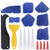 JDSUMS 17 Pieces Caulking Tool Kit Silicone Sealant Finishing Tool Grout Scraper Caulk Remover and Caulk Nozzle and Caulk Caps (Blue)