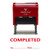 Completed with by Date Line Self Inking Rubber Stamp (Red Ink) - Medium