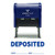 DEPOSITED with Date Amount Line Self Inking Rubber Stamp (Blue Ink) - Medium