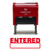 Basic Entered Self Inking Rubber Stamp (Red Ink) - Medium