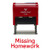 Missing Homework Teacher Self Inking Rubber Stamp (Red Ink) - Medium