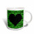 3dRose Punk Rockabilly Green Tiger Animal Print Black Heart Ceramic Mug, 15-Ounce
