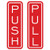 All Quality Classic Vertical Push Pull Door Sign (Red) - Medium