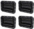 TCH Hardware 4 Pack Large Spring Loaded Steel Recessed Handle Black with Padded Grip - Case Chest Box Cabinet Speaker