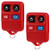 Key Fob fits 1998-2016 Ford Lincoln Mercury Mazda Keyless Entry Remote (Red), Set of 2
