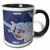 3dRose Rock n Roll Blue Ceramic Mug, 11 oz, Black/White