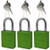 SEPOX Padlock Keyed Alike 1-1/2" (38mm) Wide with 1.57''(40mm) Hardened Solid Aluminum Outdoor PadlocksPack of 3