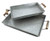 AuldHome Galvanized Farmhouse Trays (Set of 2, Small & Medium); Farmhouse Decor Rectangular Trays with Handles