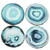 Set of 4 Midwest CBK Imitation Agate Stone Coasters (Blue)