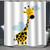 TJZ HOME Giraffe Cute Shower Curtains Fabric Yellow Black Polyester Cloth Print Bathroom Curtains Include Hooks Set 72?w by 72?L