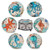 Skafil Coasters for Drinks Absorbent with Holder,Set of 6 Ceramic Drink Coasters Funny, Absorbent Stone Coaster Set Cork Base (6P-Sea)
