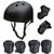Skateboard/Skate Protection Pads Set with Helmet-SymbolLife Helmet with 6pcs Elbow Knee Wrist Pads for Kids Youths BMX/Cycling/Rollerblading for Head M (52-57cm) Black