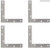 Alise Stainless Steel"L" Brackets Flat Shape Repair Mending Plate Joining Support Brace 150mm x 150mm,4 Pcs Silver