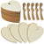 obmwang 50 Pieces 3" Natural Heart Wood Slices, DIY Wooden Ornaments Unfinished Predrilled Wooden Heart Embellishments with Natural Twine for Valentine's Day, Wedding, Thanksgiving, Christmas