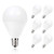 JandCase G14 LED Light Bulb 40W Equivalent, E12 Candelabra Base, 5000k Daylight White 5W LED Bulb, 450LM, Indoor Decor Lighting for Bedroom, Kitchen, Bathroom, Office, Not Dimmable, 6 Pack