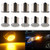 EverBrightt 10-Pack Yellow 1156 BA15S 1206 22SMD Led Turn Signal Light Bulb Car Tail Light Reverse Lamp DC 12V