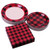 Aneco 150 Pieces Buffalo Plaid Party Supplies Party Tableware Disposable Paper Plates and Napkins for 50 Guests