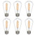 ST19(ST64) 8W Vintage Edison LED Bulb, Soft White 2700K, Antique Flexible Spiral LED Filament Light Bulb,800Lm Dimmable, 8W Equivalent to 80W, E26 Base,Clear Glass (8W-2700K-6 Pack)