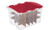 Sterilite 19096606 48 Qt Hinged Ornament Box, 6 pack, clear base, red lid