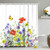 Stacy Fay Floral Plants Shower Curtain Set with 12 Hooks Watercolor Multi-Color Flowers and Leaves Decorative Bath Curtain Modern Bathroom Accessories (Red)