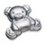 Kitchencraft Sweetly Does It Bear-shape Cake Pan, Aluminium, Silver, 27 x 26 x