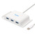 USB C Hub Tainston 3-Port USB C to USB 3.0 Data Hub with Phone Stand Holder for New Type USB C Devices-White
