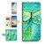 (for Samsung Galaxy S10) Flip Wallet Case Cover & Screen Protector Bundle - A4215 Art Dragonfly