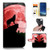 for Samsung S10e, Galaxy S10E, Designed Flip Wallet Phone Case Cover, A21799 Red Moon Night Wolf 21799