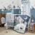 Lambs & Ivy Forever Pooh 3Piece Baby Crib Bedding Set, Blue