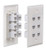 Besmelody Ethernet Wall Plate, Snap-in F/F Feed-Through CAT-6/CAT-5E Keystone Coupler Jack -White