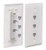 Besmelody Ethernet Wall Plate, Snap-in F/F Feed-Through CAT-6/CAT-5E Keystone Coupler Jack -White