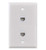 Ethernet Wall Plate, HTTX White 2-Port CAT6 Wall Plate with Removable F/F RJ45 Keystone Jack Inserts