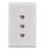 Ethernet Wall Plate, HTTX White 3-Port CAT6 Wall Plate with Removable F/F RJ45 Keystone Jack Inserts