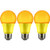 Sunlite A19/3W/Y/LED/3PK LED Colored A19 3W Yellow Light Bulbs Medium (E26) Base (3 Pack)