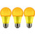 Sunlite A19/3W/Y/LED/3PK LED Colored A19 3W Yellow Light Bulbs Medium (E26) Base (3 Pack)