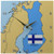 3dRose DPP_37585_1 The Map and Flag of Finland with Finland Printed in English and Finnish Wall Clock, 10 by 10-Inch