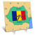 3dRose LLC The Map and Flag of Romania with Romania Printed in Both English and Romanian 6 by 6-Inch Desk Clock
