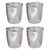mDesign Small Round Metal Trash Can Wastebasket, Garbage Container Bin for Bathrooms, Powder Rooms, Kitchens, Home Offices - 4 Pack - Polished Stainless Steel