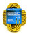 OdorStop 30' Yellow Professional Grade Extension Cord w/Blue LED Lights on Both Ends (1, 12/3 SJTW)