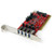 StarTech.com 4 Port PCI SuperSpeed USB 3.0 Adapter Card with SATA/SP4 Power - Quad Port PCI USB 3 Controller Card (PCIUSB3S4),Red