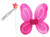 Set of Fairy Wings with Wand! 2 Tone Wings with Glitter Designs! Adorable Wands with Tinsel! (Hot Pink)