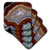 3D Rose Quartzsite - Banded Agate - Orange Ceramic Tile Coasters, Multicolor