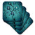 3D Rose Blue Modern Owl in A Tree Ceramic Tile Coasters, Multicolor